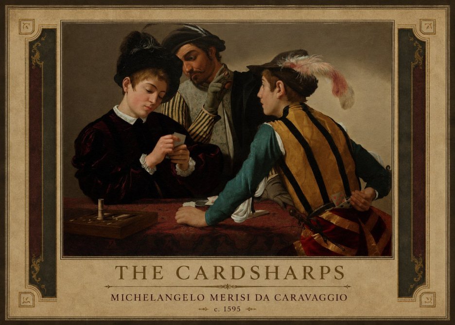 Michelangelo Merisi da Caravaggio The Cardsharps I No1 - Juliste