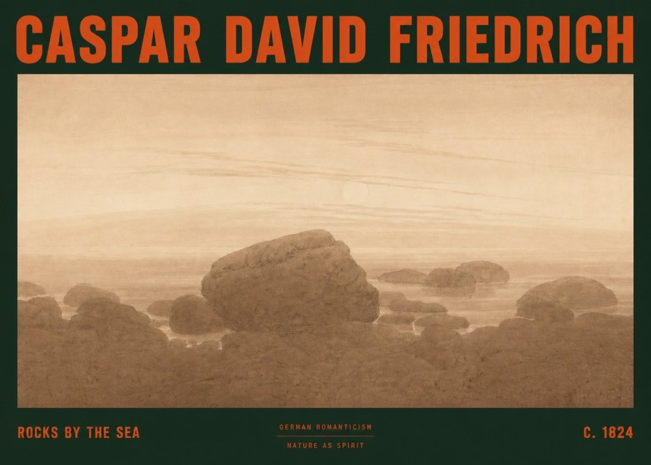 Caspar David Friedrich Rocks by the Sea No2 - Juliste