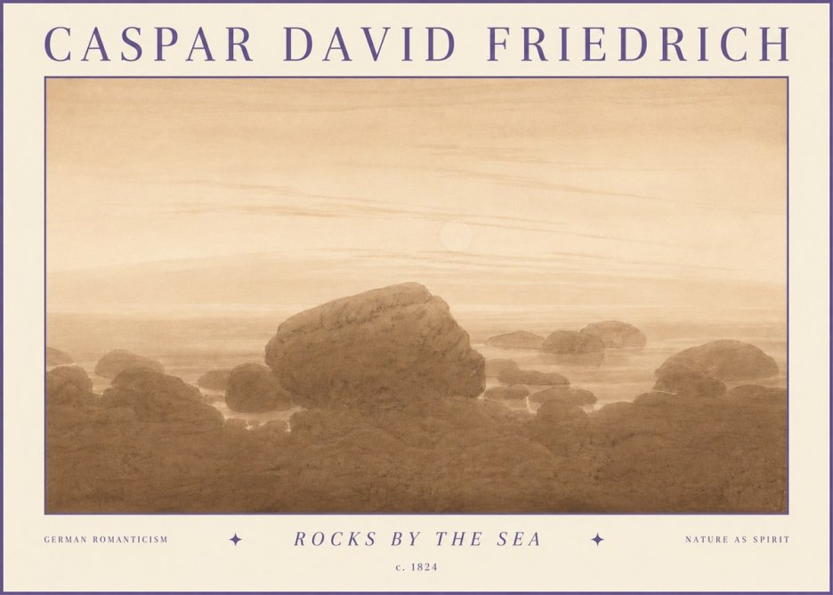 Caspar David Friedrich Rocks by the Sea No3 - Juliste