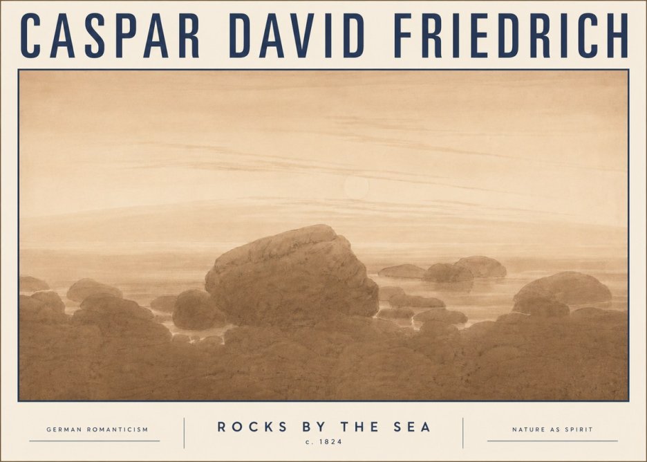 Caspar David Friedrich Rocks by the Sea No5 - Juliste