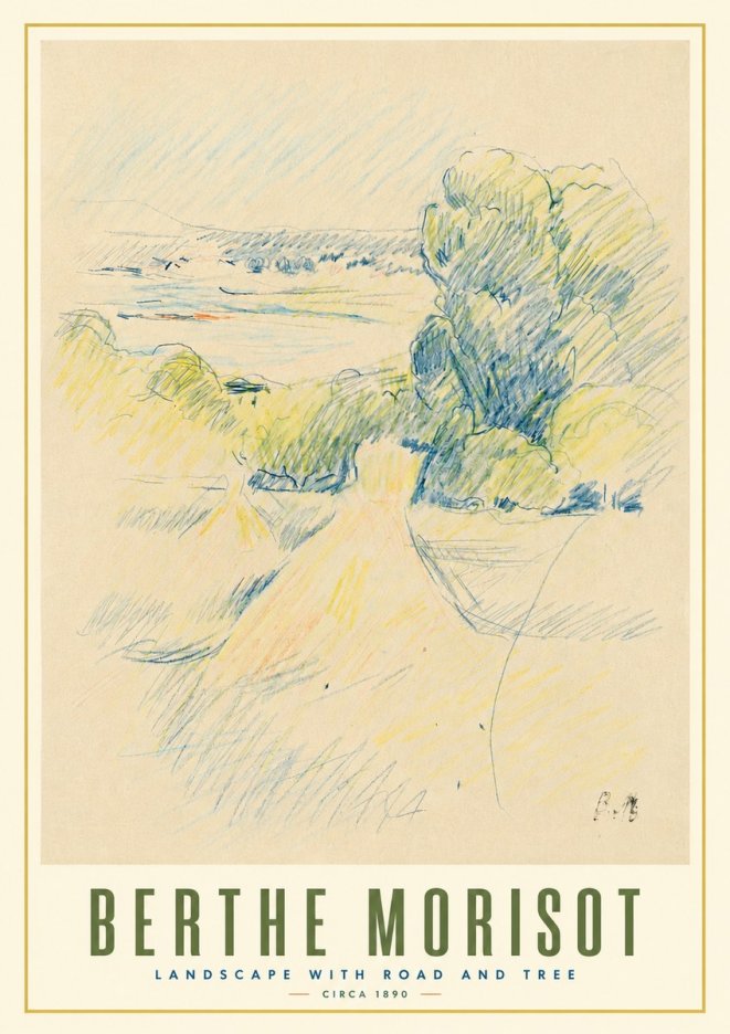 Berthe Morisot Landscape with Road and Tree No3 - Juliste