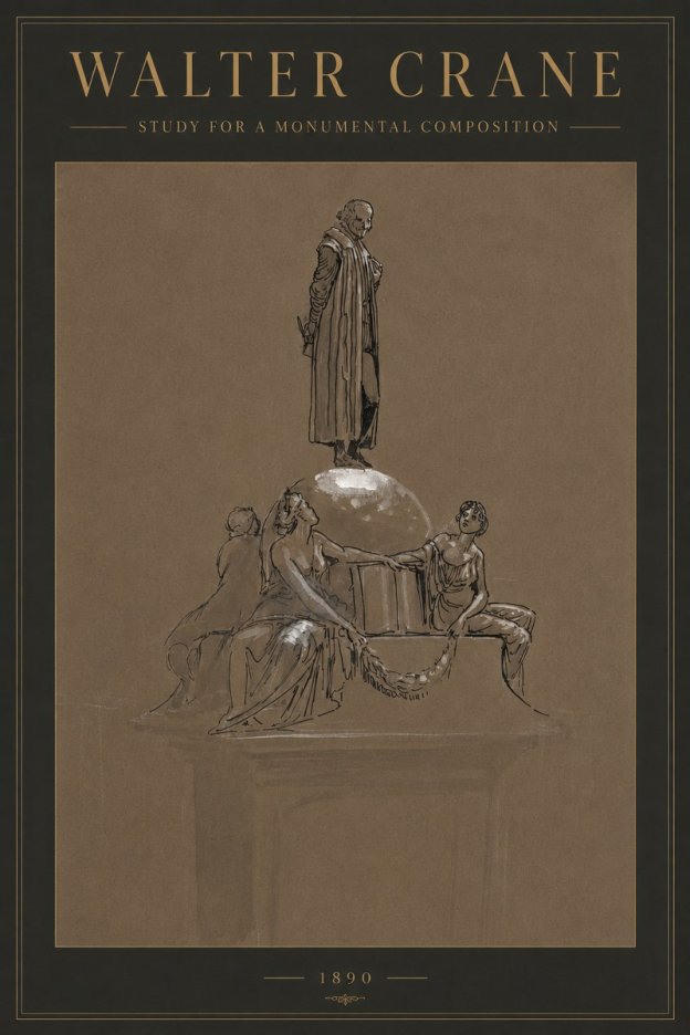 Walter Crane Study for a Monumental Composition No2 - Juliste