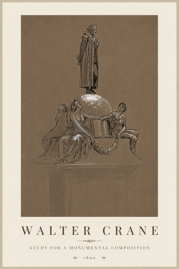 Walter Crane Study for a Monumental Composition No3 - Juliste