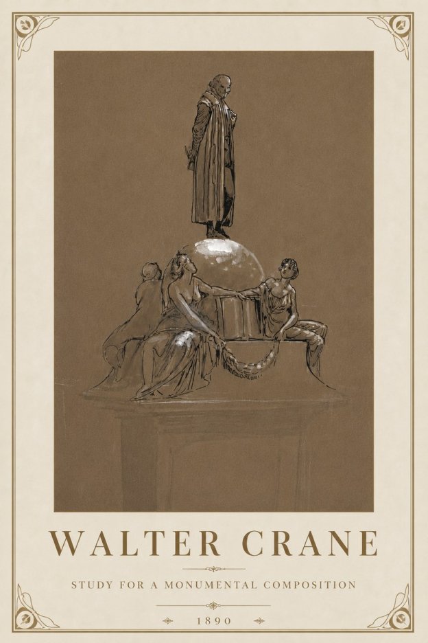 Walter Crane Study for a Monumental Composition No5 - Juliste