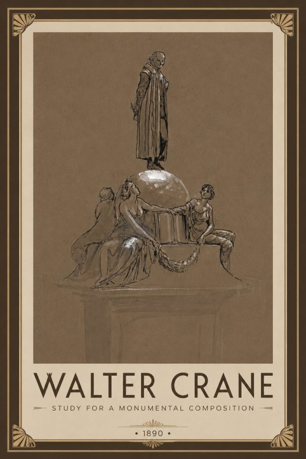 Walter Crane Study for a Monumental Composition No6 - Juliste