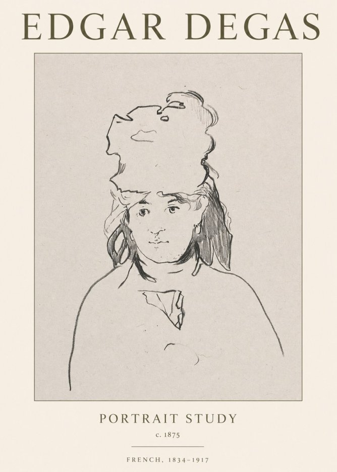 Edgar Degas Portrait Study No1 - Juliste
