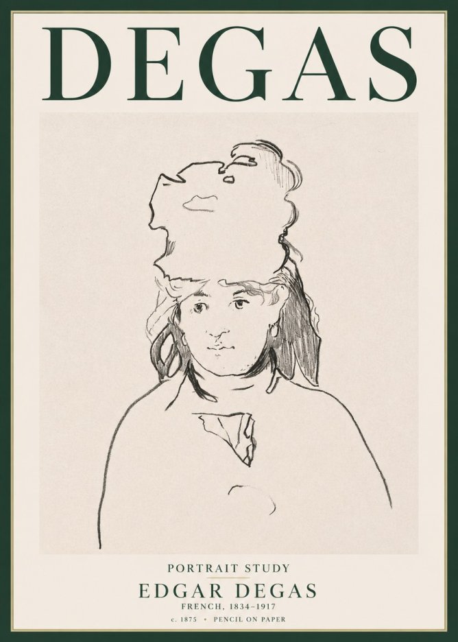 Edgar Degas Portrait Study No3 - Juliste
