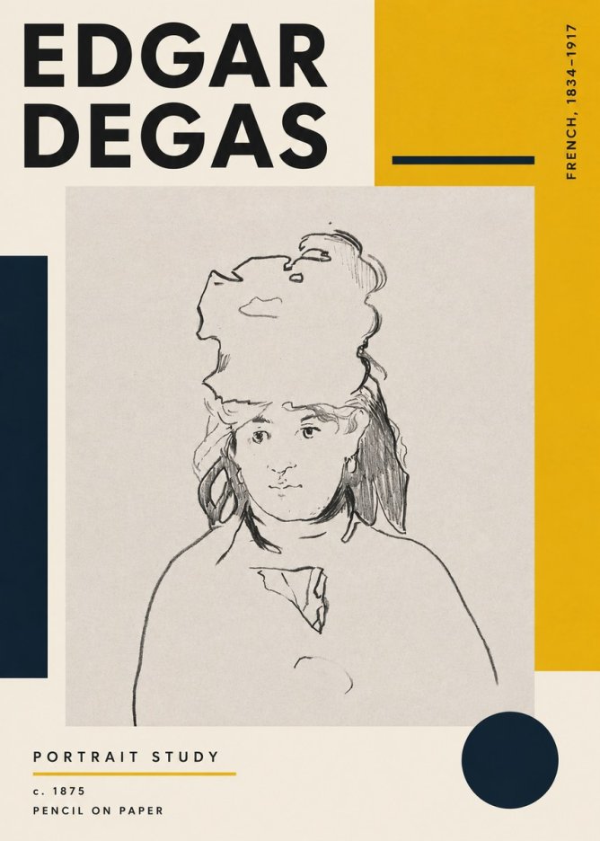 Edgar Degas Portrait Study No4 - Juliste