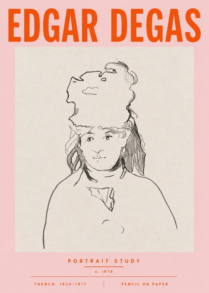 Edgar Degas Portrait Study No5 - Juliste