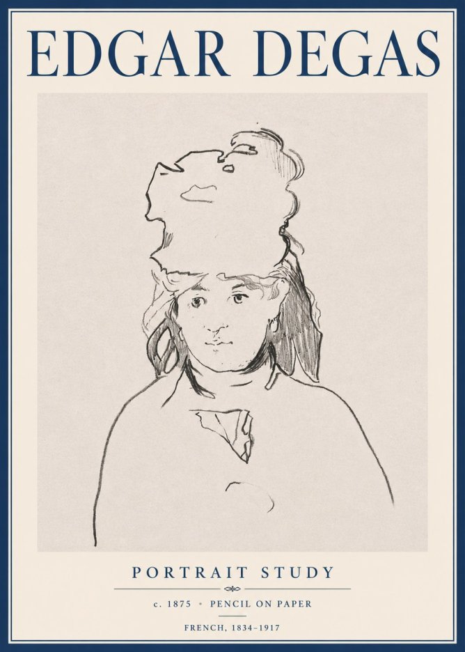 Edgar Degas Portrait Study No6 - Juliste