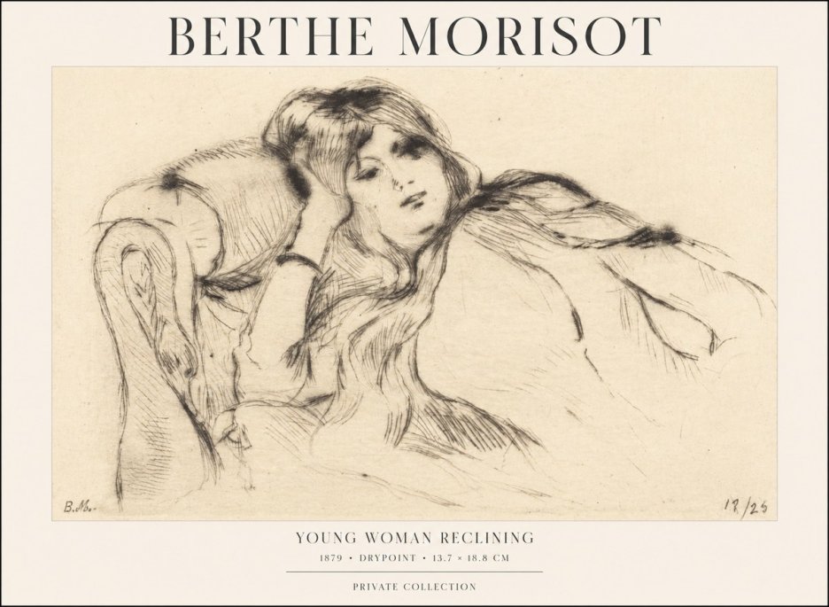 Berthe Morisot Young Woman Reclining II No1 - Juliste