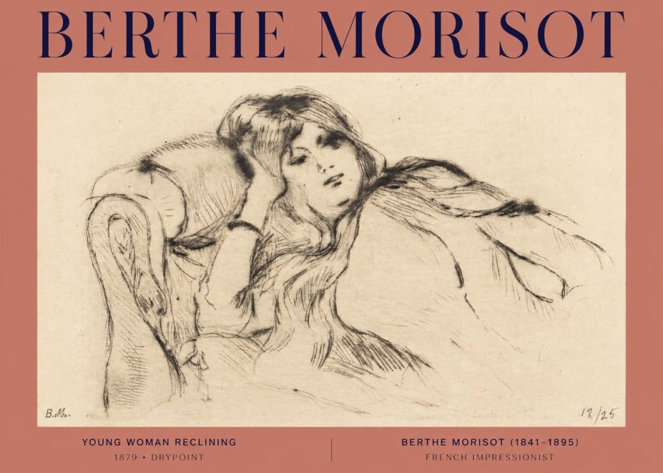 Berthe Morisot Young Woman Reclining II No2 - Juliste