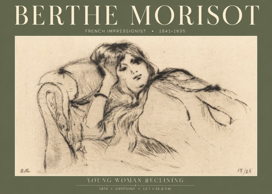 Berthe Morisot Young Woman Reclining II No4 - Juliste