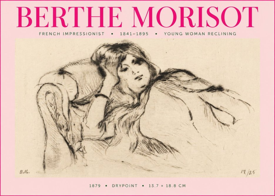 Berthe Morisot Young Woman Reclining II No5 - Juliste