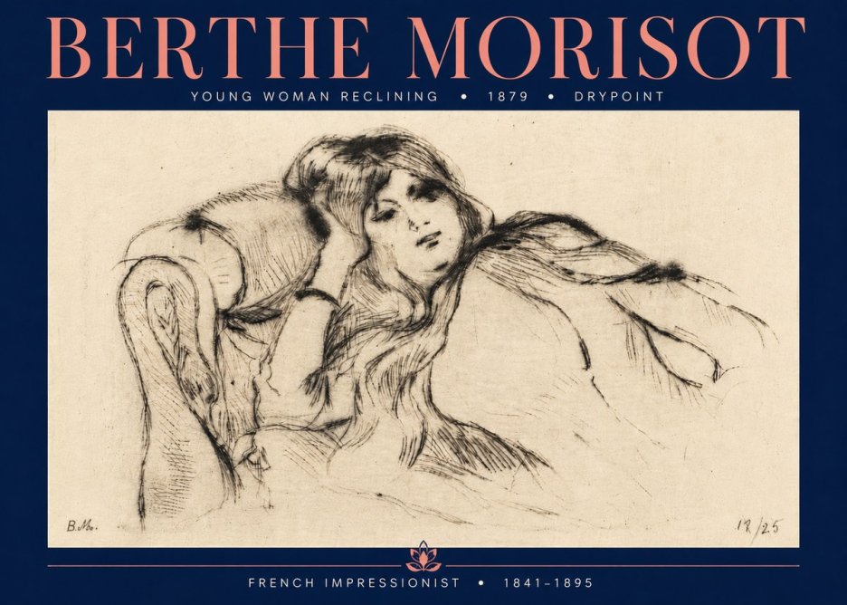 Berthe Morisot Young Woman Reclining II No6 - Juliste