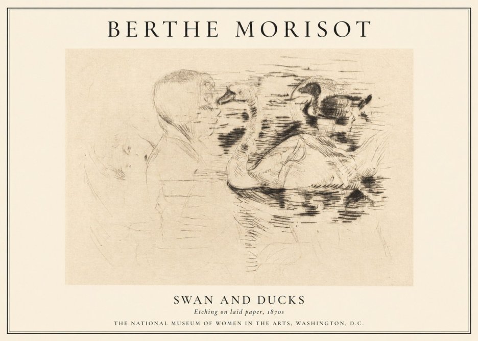 Berthe Morisot Swan and Ducks No1 - Juliste