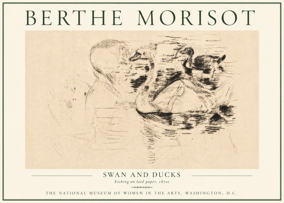 Berthe Morisot Swan and Ducks No4 - Juliste