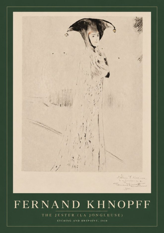Fernand Khnopff The Jester (La Jongleuse) No3 - Juliste