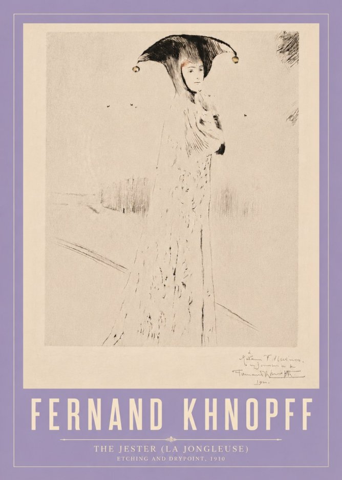 Fernand Khnopff The Jester (La Jongleuse) No4 - Juliste