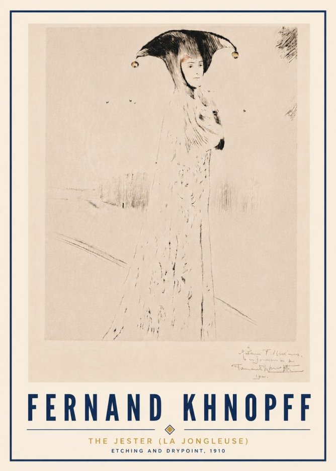 Fernand Khnopff The Jester (La Jongleuse) No5 - Juliste
