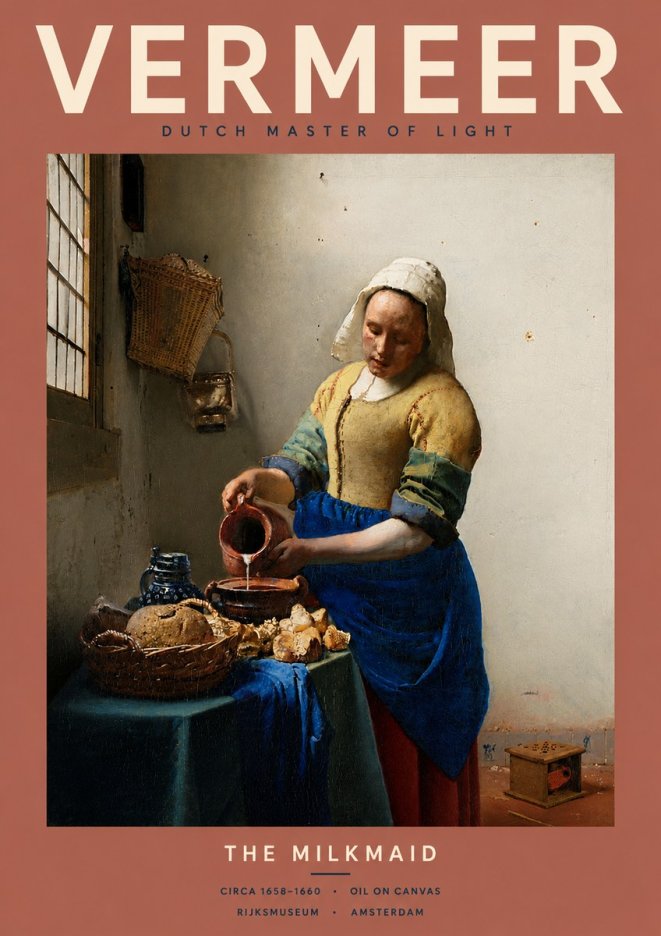 Vermeer The Milkmaid No4 - Juliste