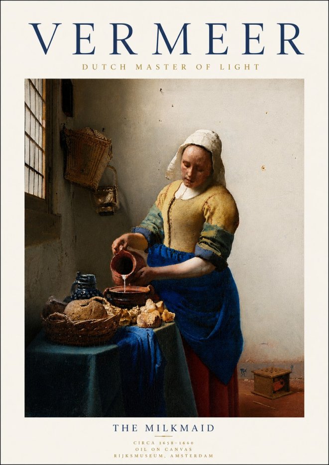 Vermeer The Milkmaid No6 - Juliste