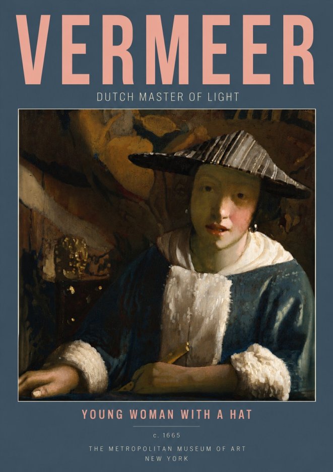Vermeer Young Woman with a Hat No4 - Juliste