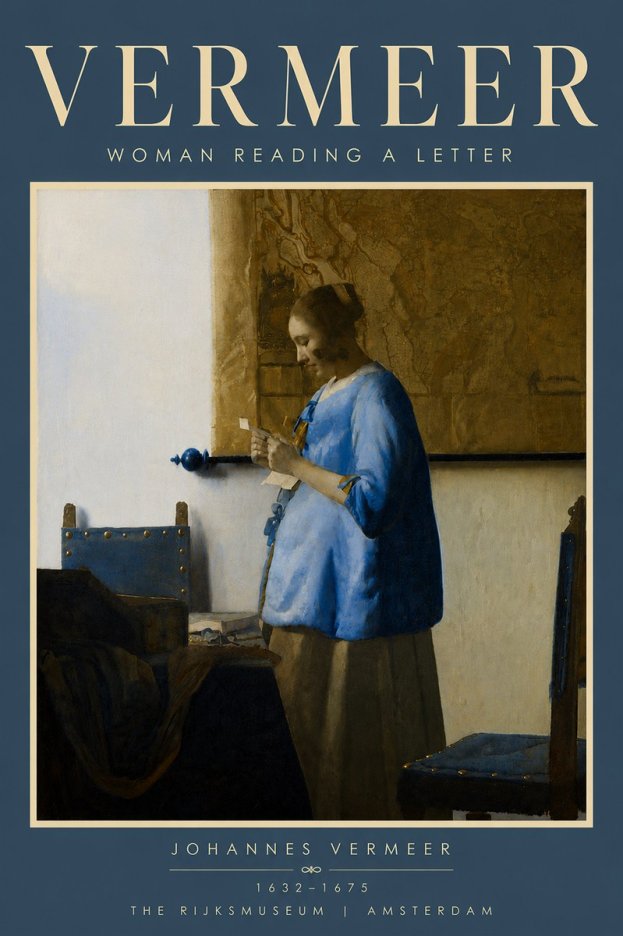 Vermeer Woman Reading a Letter No6 - Juliste