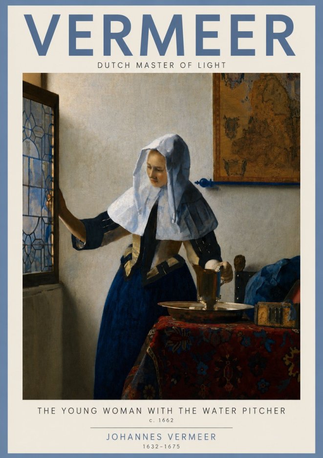 Vermeer The Young Woman with the Water Pitcher No3 - Juliste
