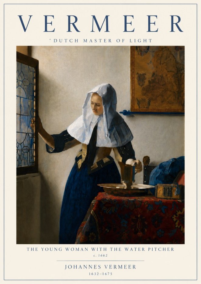 Vermeer The Young Woman with the Water Pitcher No6 - Juliste