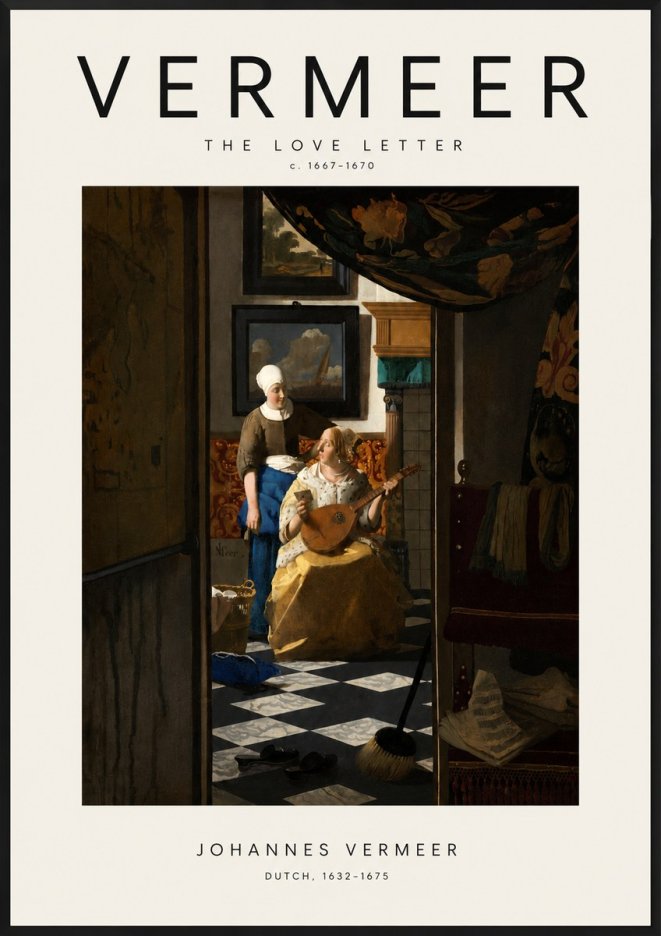 Vermeer The Love Letter No3 - Juliste