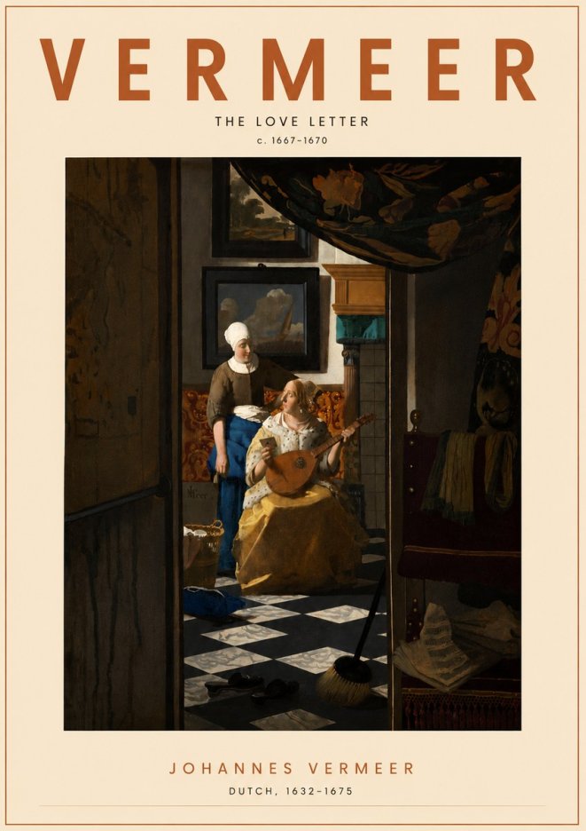 Vermeer The Love Letter No4 - Juliste