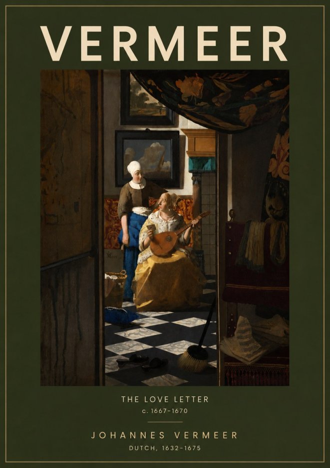 Vermeer The Love Letter No5 - Juliste