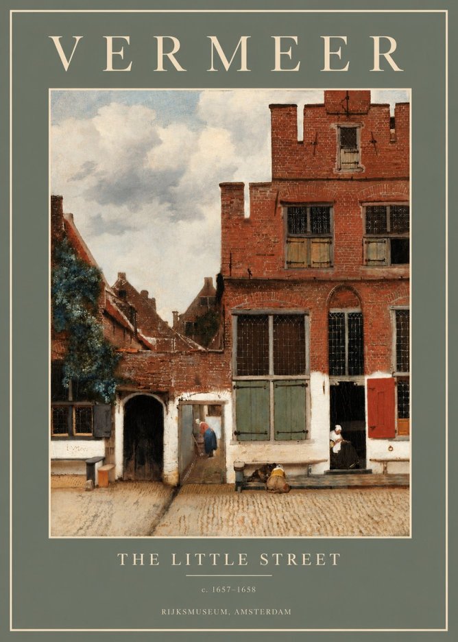 Vermeer The Little Street No2 - Juliste