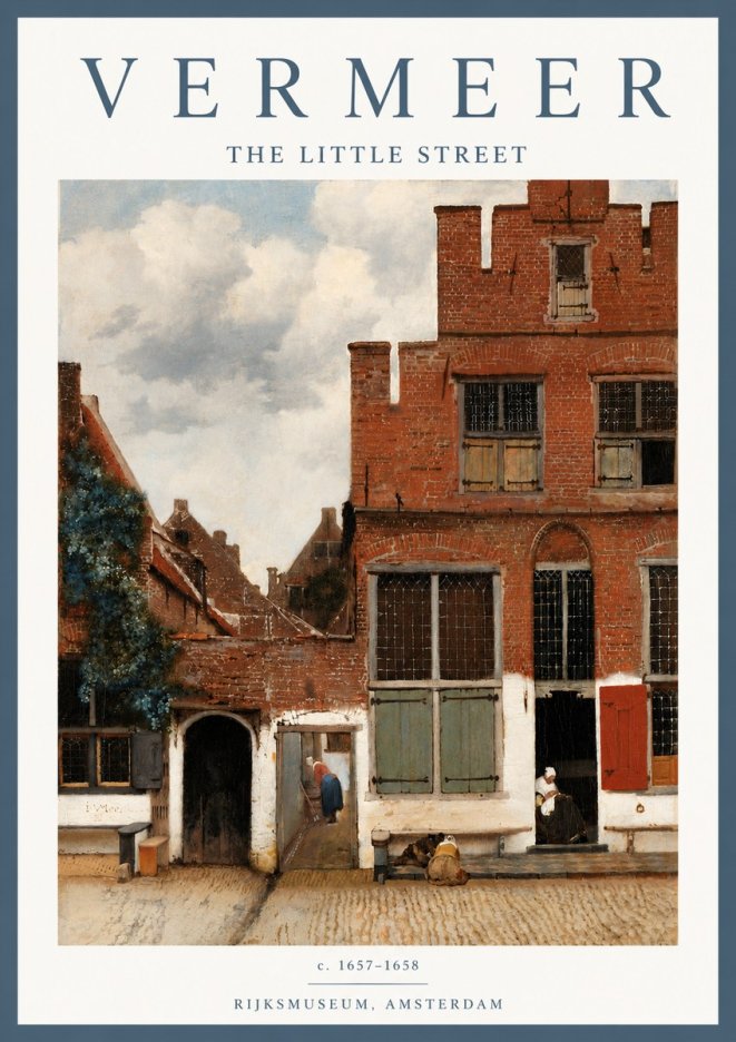 Vermeer The Little Street No6 - Juliste