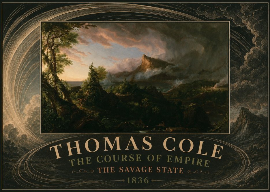 Thomas Cole The Course of Empire: the Savage State I No4 - Juliste