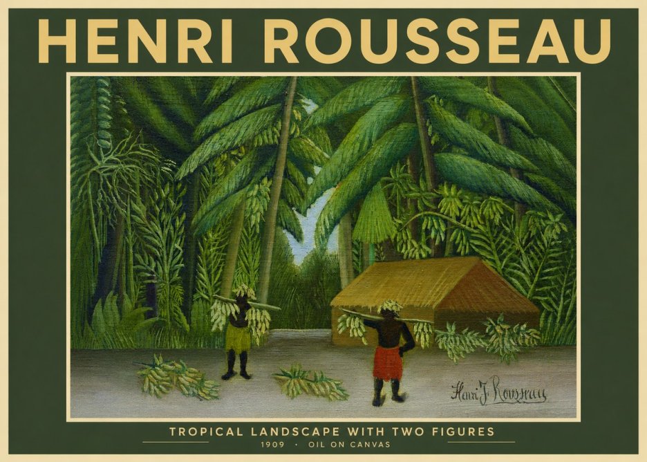 Rousseau Tropical Landscape with Two Figures No2 - Juliste