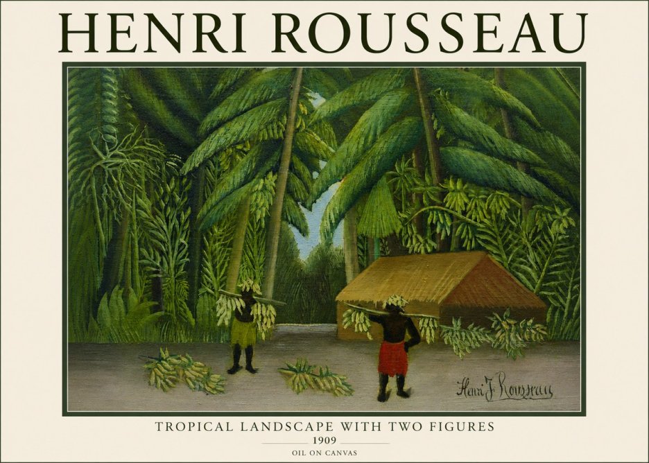 Rousseau Tropical Landscape with Two Figures No3 - Juliste