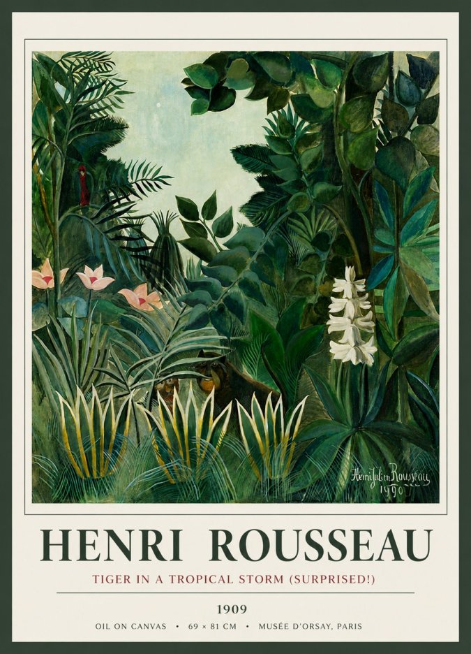 Rousseau Tiger in a Tropical Storm (Surprised!) No5 - Juliste