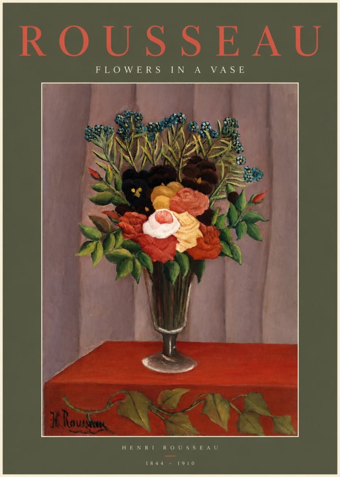 Rousseau Flowers in a Vase No2 - Juliste