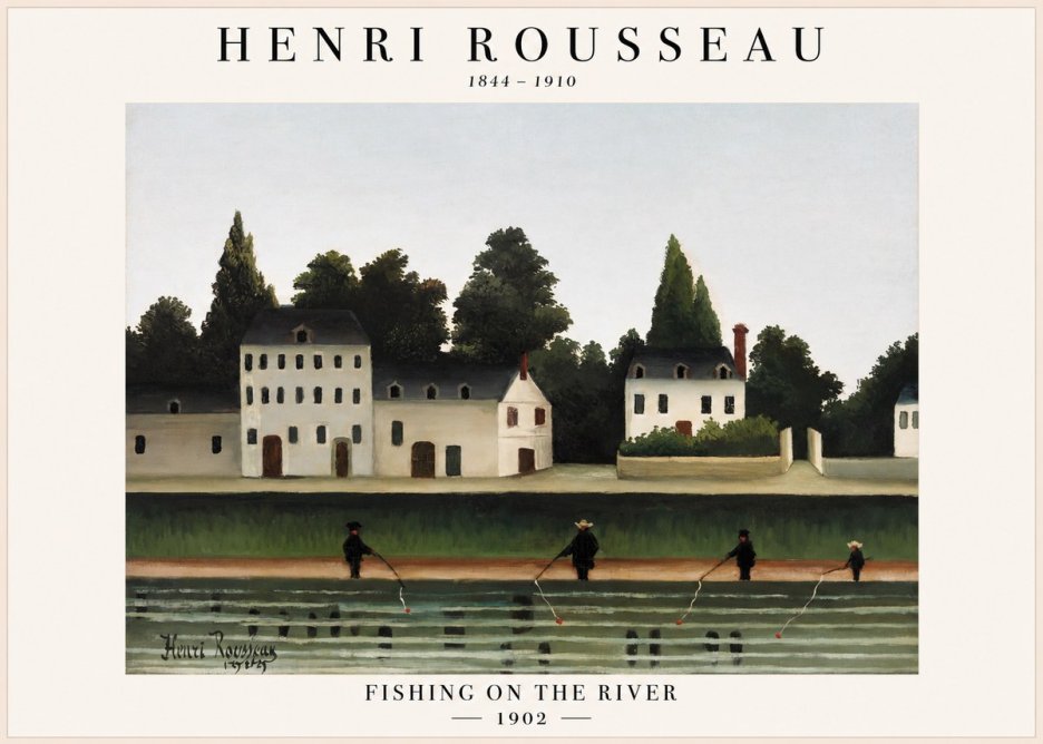 Rousseau Fishing on the River No1 - Juliste