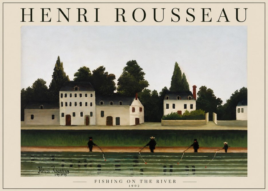 Rousseau Fishing on the River No3 - Juliste