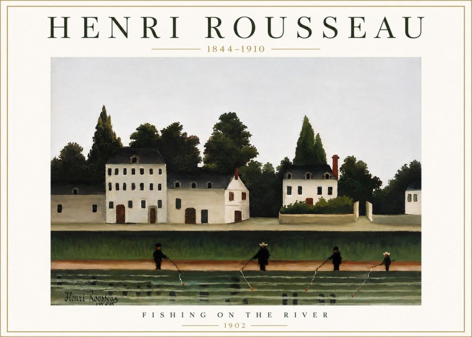 Rousseau Fishing on the River No6 - Juliste
