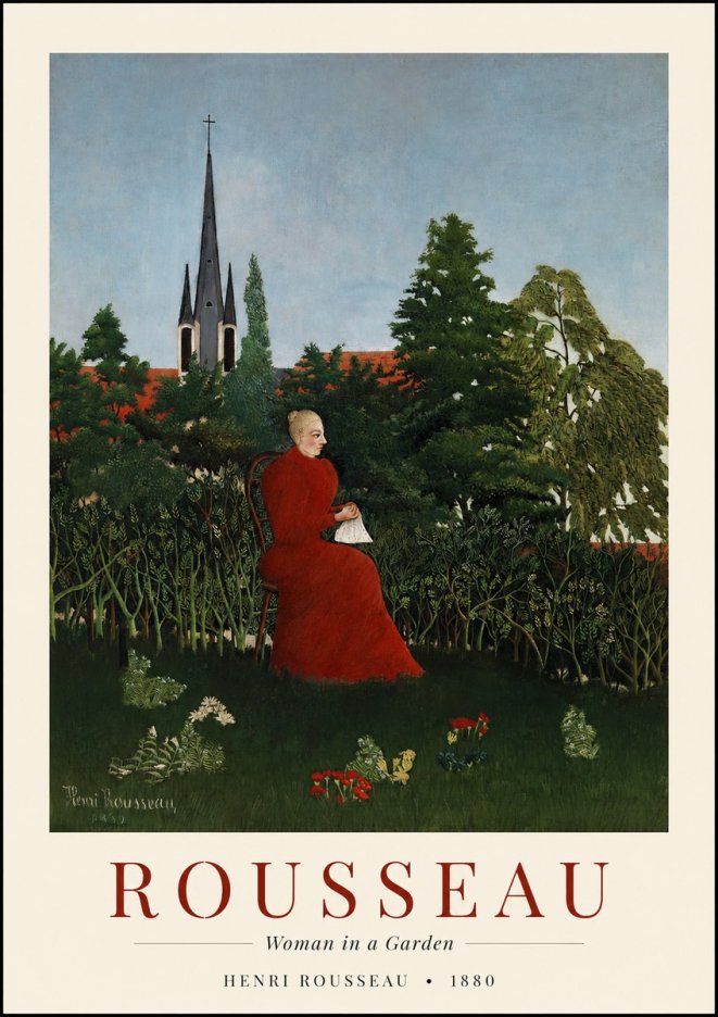 Rousseau Woman in a Garden No1 - Juliste