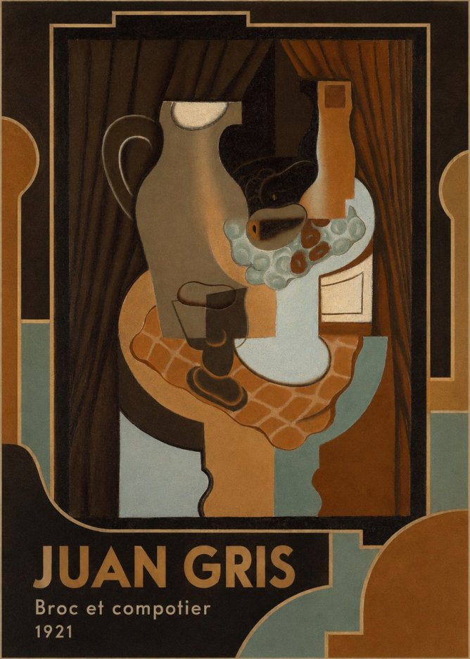 Juan Gris Broc Et Compotier No4 - Juliste
