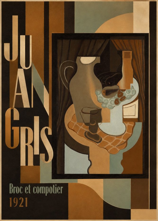 Juan Gris Broc Et Compotier No5 - Juliste