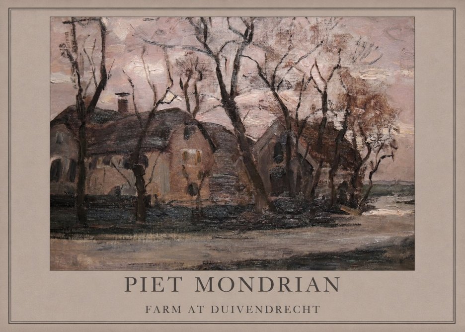 Piet Mondrian Farm at Duivendrecht No2 - Juliste