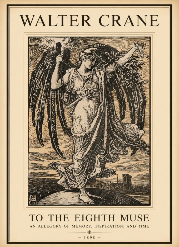 Walter Crane To the Eighth Muse No1 - Juliste