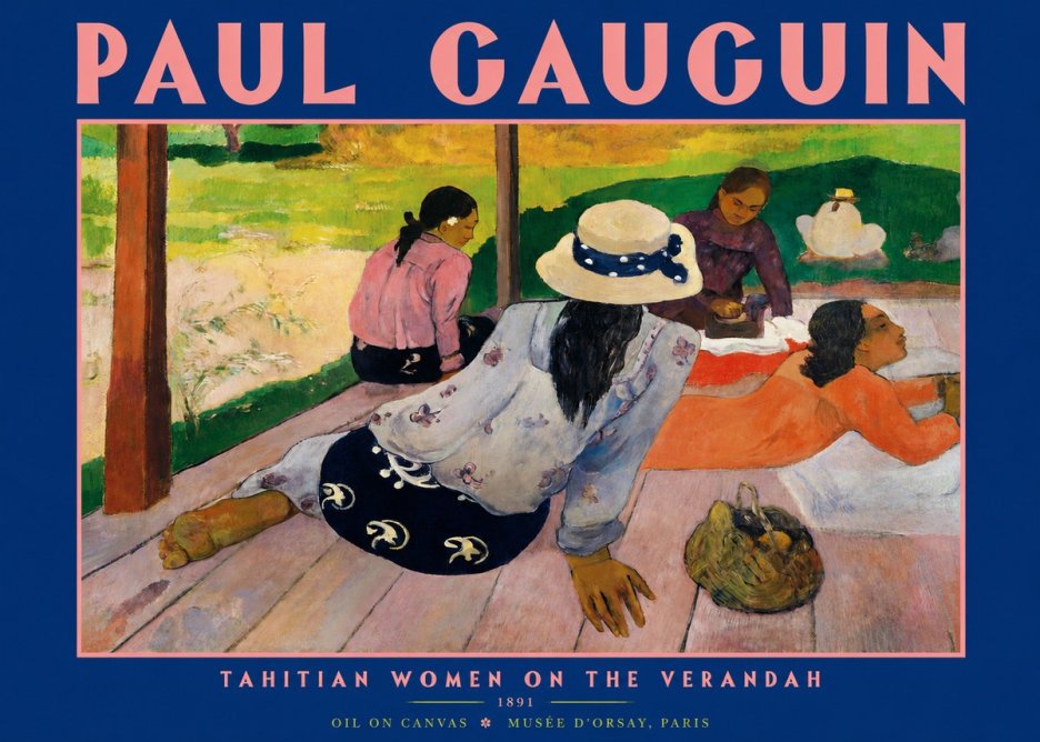 Paul Gauguin Tahitian Women on the Verandah No2 - Juliste