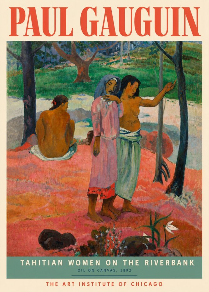 Paul Gauguin Tahitian Women on the Riverbank No3 - Juliste